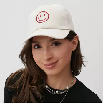 Кепка женская MINAKU Smile, бежевая, размер 56-58