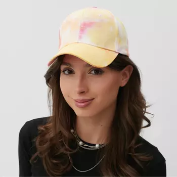 Кепка женская MINAKU Tie-dye, жёлтая, размер 54-56