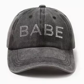 Кепка женская со стразами MIST Babe, чёрная, размер 56-58