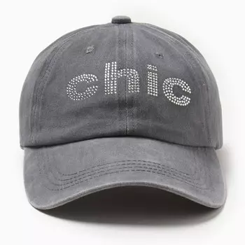Кепка женская со стразами MIST Chic, серая, размер 56-58