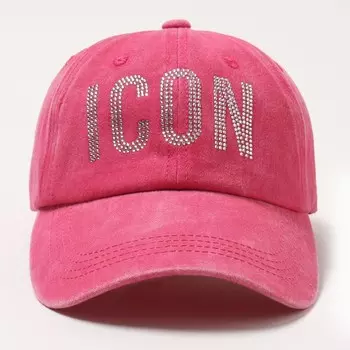 Кепка женская со стразами MIST Icon, розовая, размер 56-58