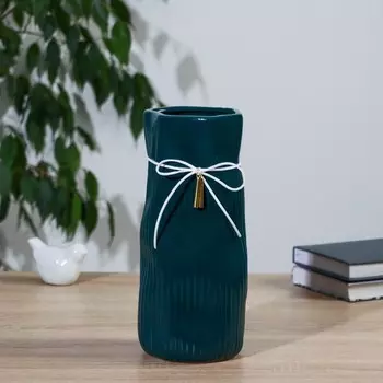 Ваза «Блез», h=26.5 см, керамика, зелёная