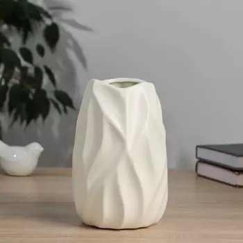 Ваза «Грэйем», d=7 см, 17.510 см, керамика, белая