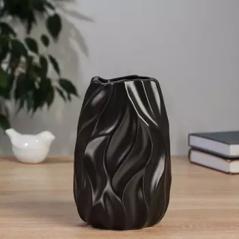 Ваза «Грэйем», d=7 см, 17.510 см, керамика, чёрная