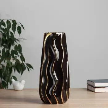 Ваза «Грант элит», d=7.5 см, 2912 см, керамика, чёрная