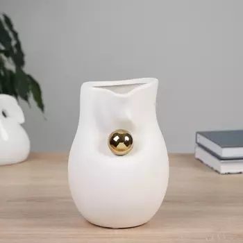 Ваза «Конор», d=10 см, 19.512 см, керамика, белая