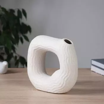 Ваза «Ласло», d=3 см, 18.519.5 см, керамика, белая