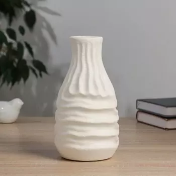 Ваза «Нейтен», d=5 см, 2010.5 см, керамика, белая