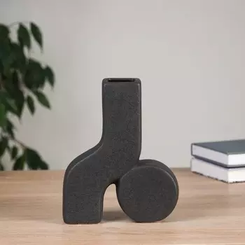 Ваза «Олав», d=4 см, 19.516 см, керамика, чёрная