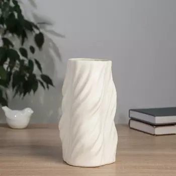 Ваза «Оскар», d=8 см, 2010.5 см, керамика, белая