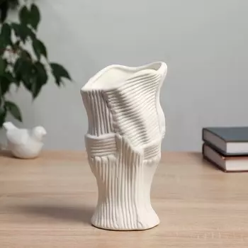 Ваза «Теренс», d=11 см, h=19.5 см, керамика, белая