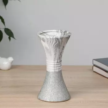 Ваза «Бригэм», талия, 2211 см, керамика, бело-серая