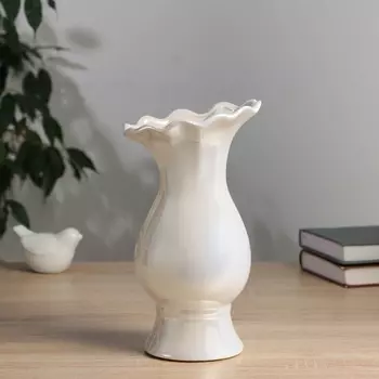 Ваза «Филикс», d=6 см, 22.59 см, керамика, белая