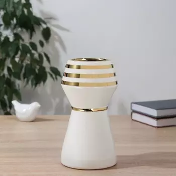 Ваза «Гарет», d=8 см, 2010.5 см, керамика, белая