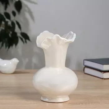 Ваза «Изекил», d=10 см, h=17 см, керамика, белая