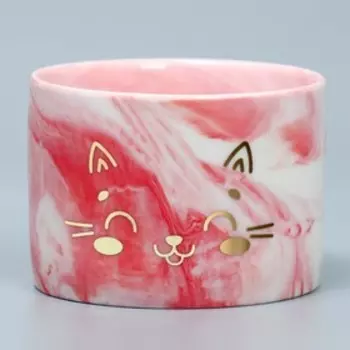 Кашпо для цветов керамическое с тиснением «Мордочка», 8 х 5,5 см