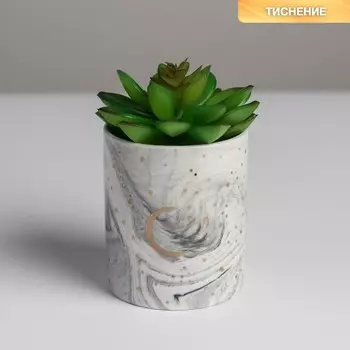 Кашпо для цветов с тиснением, «Луна», 8 х 9.5 см