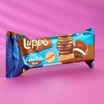 Кекс Luppo mini с маршмеллоу и какао, покрытый молочным шоколадом, 55 г