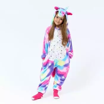 Кигуруми детский Единорог блестящие звезды,рост130