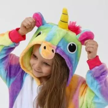 Кигуруми детский Единорог цветной,рост120