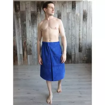 Килт махровый мужской Bio-Textiles, размер 70x140 см, цвет васильковый