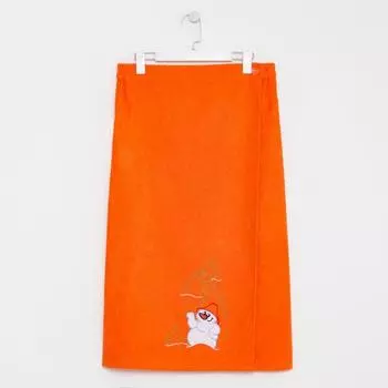 Килт женский 80х150+-2, цвет оранжевый, вышивка «Снеговик»