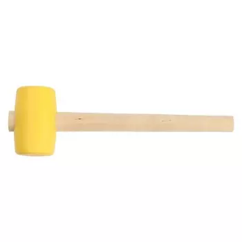 Киянка ЛОМ, деревянная рукоятка, желтая резина, 55 мм, 400 г