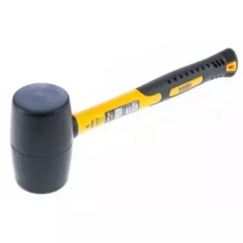 Киянка резиновая Denzel 7711193, черная резина, фиберглассовая рукоятка, 680 г