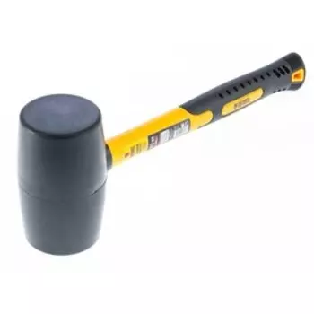 Киянка резиновая Denzel 7711194, черная резина, фиберглассовая рукоятка, 905 г