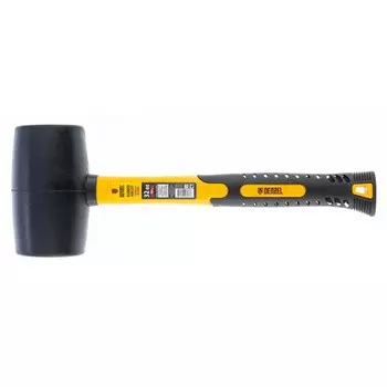 Киянка резиновая Denzel 7711194, черная резина, фиберглассовая рукоятка, 905 г