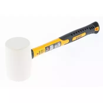 Киянка резиновая Denzel 7711196, белая резина, фиберглассовая рукоятка, 450 г