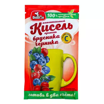 Кисель"Preston" с ароматом брусники и черники, 30 г