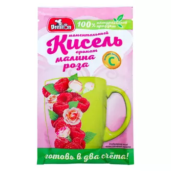 Кисель "Preston" с ароматом малины и розы, 30 г