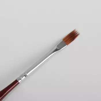 Кисть для дизайна и наращивания ногтей, фигурная, плоская, 18,5 см, цвет бордовый, DSGCR №5