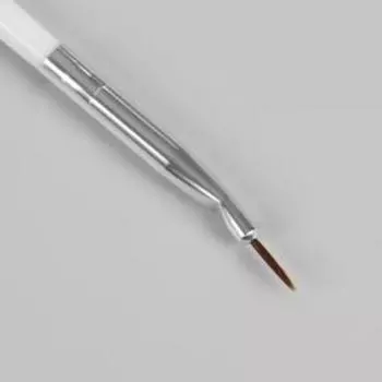 Кисть для дизайна ногтей, загнутая, точечная, 17,5 см, d - 2 7 мм, цвет белый