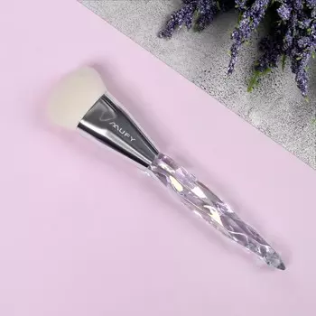 Кисть для макияжа «Nacre», 16,3 см, цвет прозрачный/серебристый