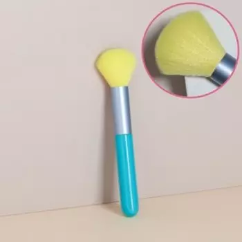 Кисть для макияжа «PENCIL», 14,3 (+/- 1) см,цвет жёлтый/голубой