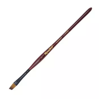 Кисть Синтетика имитация колонка, наклонная, Roubloff Хобби 05RB №7, ручка фигурная бордовая