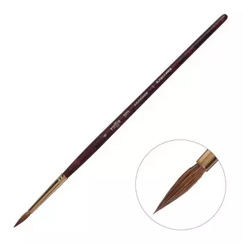 Кисть колонок, круглая №8, "Гамма", в блистере