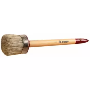 Кисть круглая ЗУБР 01501-25, светлая щетина, деревянная ручка, №4, 25мм