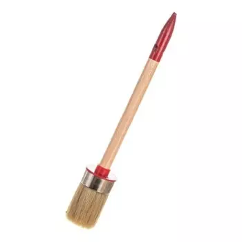 Кисть круглая ЗУБР 01501-35, светлая щетина, деревянная ручка, №8, 35мм