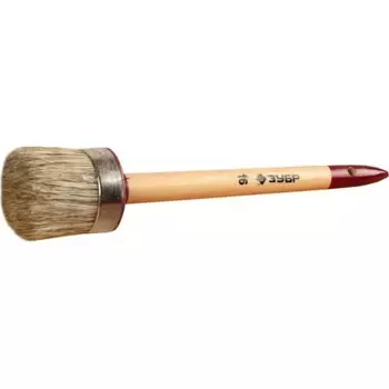 Кисть круглая ЗУБР 01501-55, светлая щетина, деревянная ручка, №16, 55мм