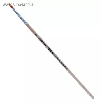 Кисть нейлон № 2, плоская, деревянная ручка