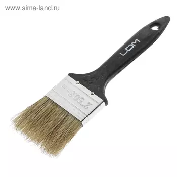 Кисть плоская ЛОМ, натуральная щетина, пластиковая рукоятка, 2", 50 мм