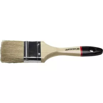 Кисть плоская STAYER UNIVERSAL-EURO 0102-075, натуральная щетина, деревянная ручка, 75 мм