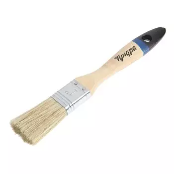 Кисть плоская ТУНДРА, натуральная щетина, деревянная рукоятка, 1", 25 мм