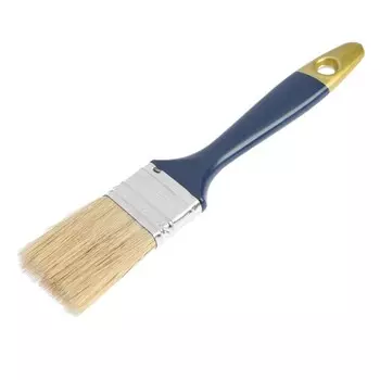 Кисть плоская ТУНДРА, натуральная щетина, пластиковая рукоятка, 1.5", 38 мм