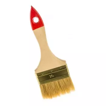 Кисть плоская ЗУБР 01099-075_z01, светлая щетина, деревянная ручка, 75мм