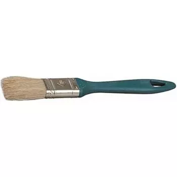 Кисть плоская ЗУБР 4-01011-075, натуральная щетина, пластмассовая ручка, 75мм