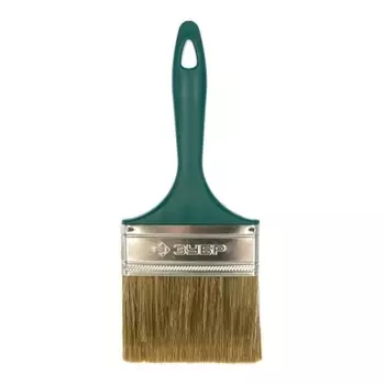 Кисть плоская ЗУБР КП-14 4-01014-100, смешанная щетина, пластмассовая рукоятка, 100мм